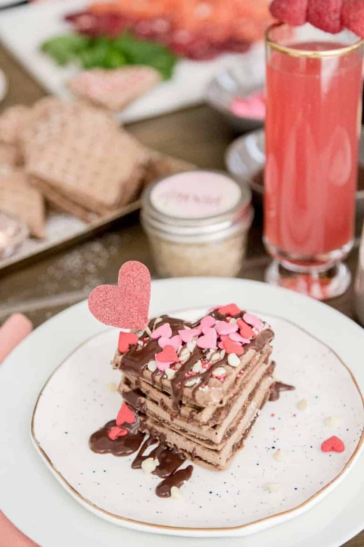 tablesetting and chocolate waffles