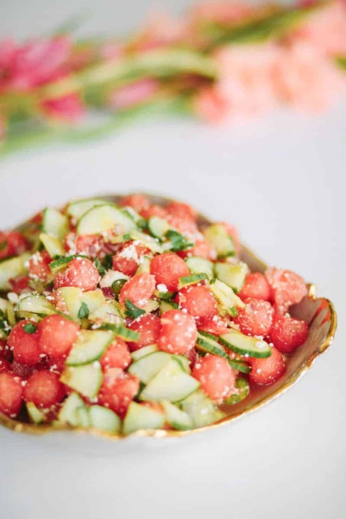 watermelon salad in a bowl