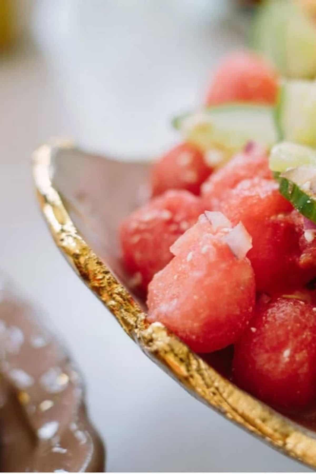 close up of watermelon balls