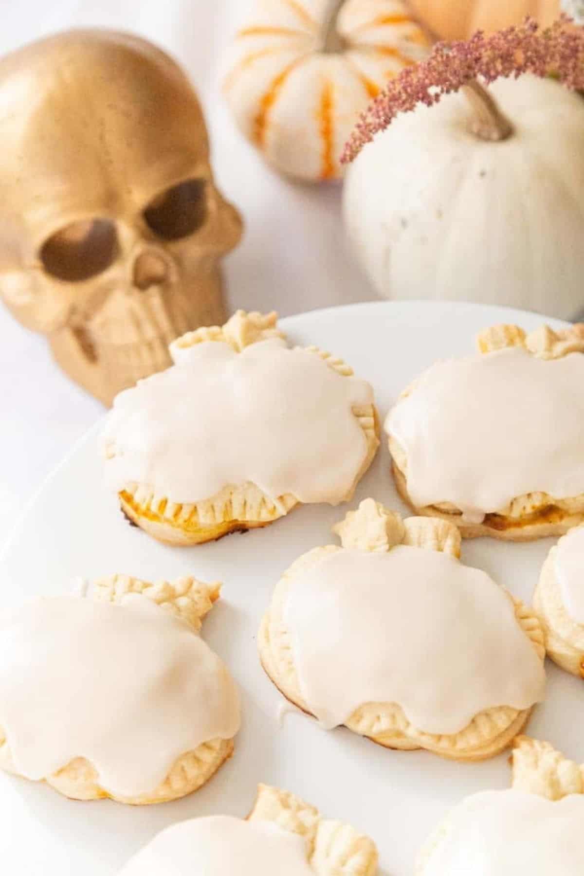 pumpkin maple poptarts with spooky decorations
