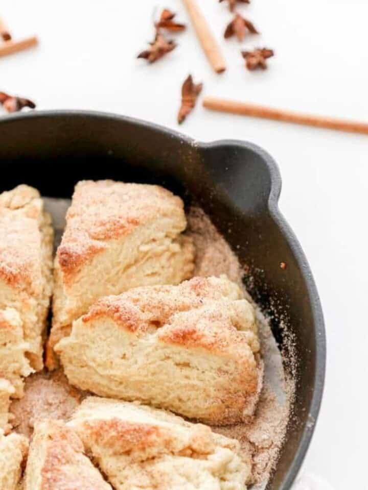chai infused scones in pan