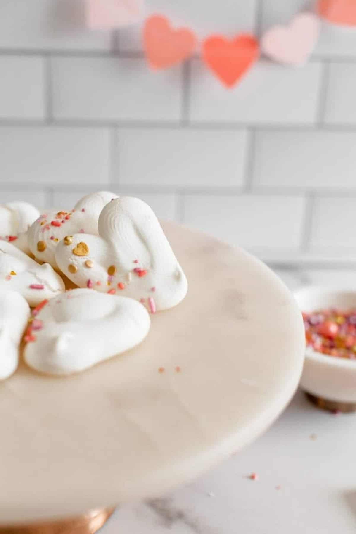 candy meringues on a platter