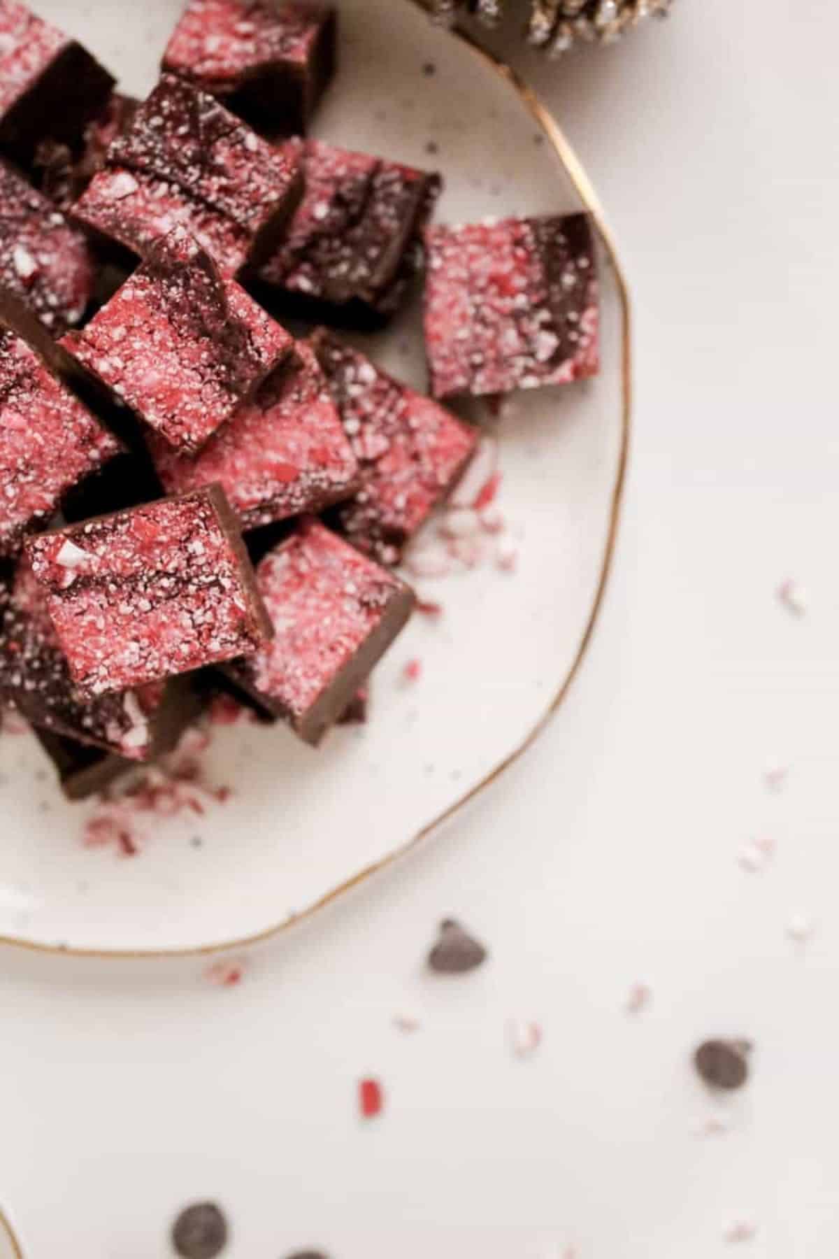 peppermint fudge with sprinkles