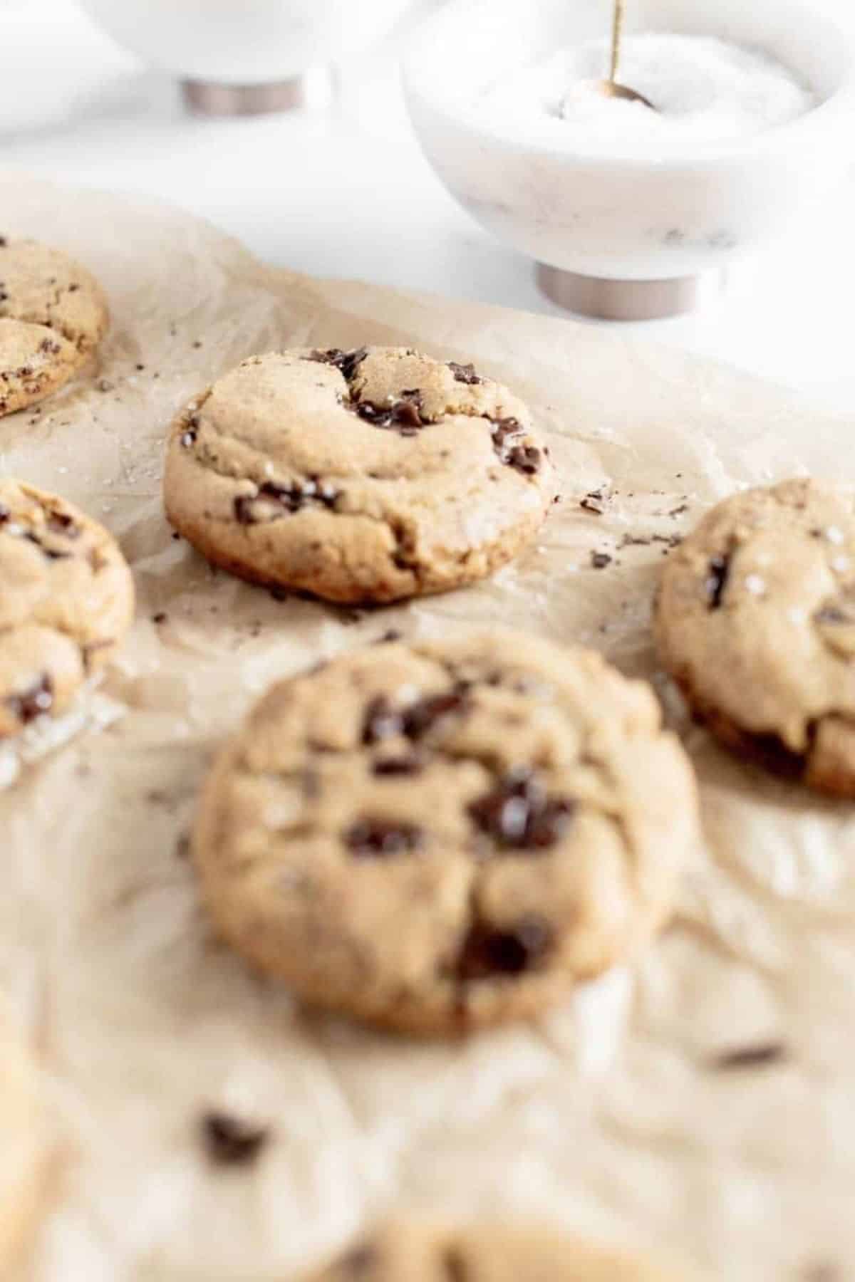 close up of brown butter cookies