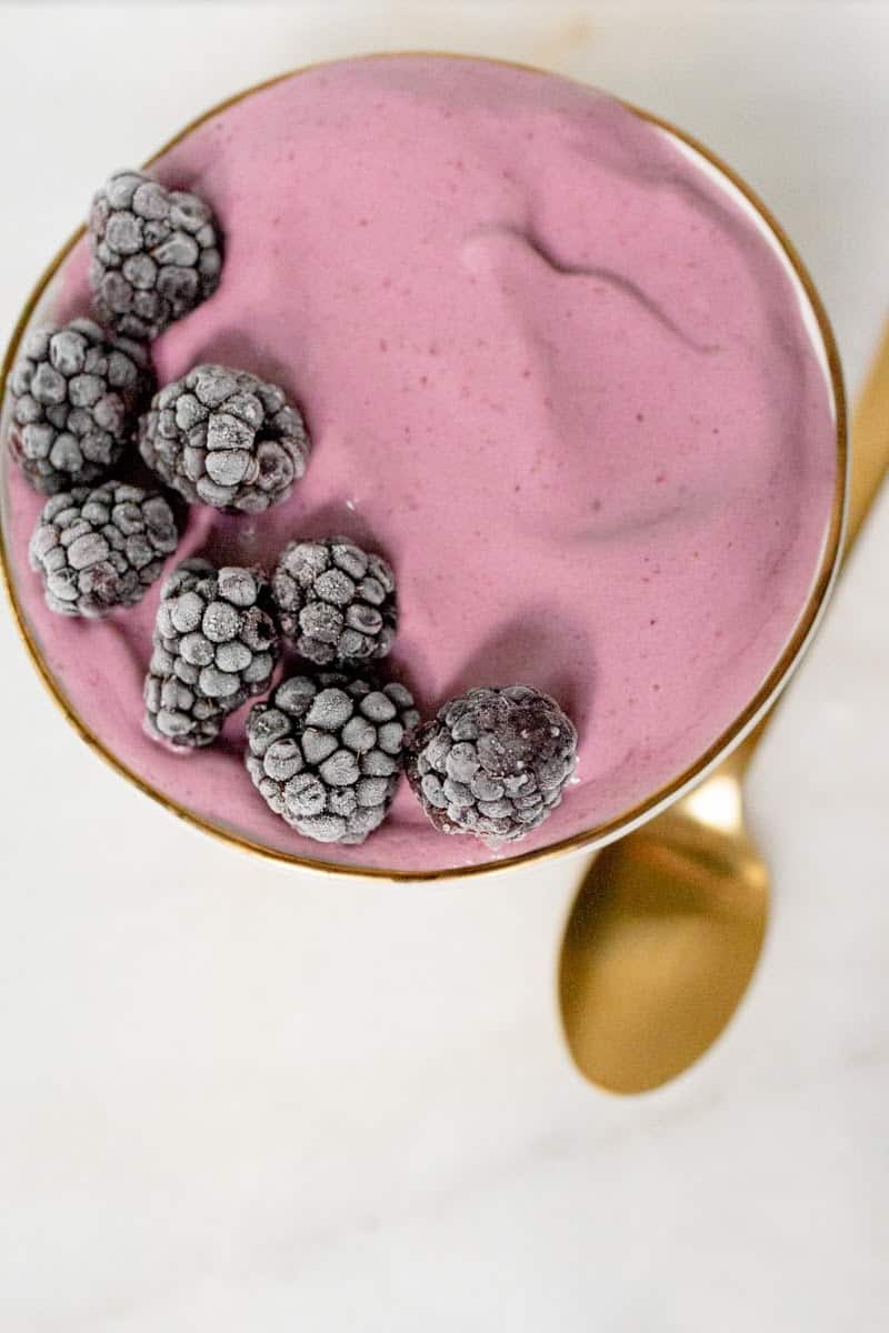 berry smoothie bowl overhead