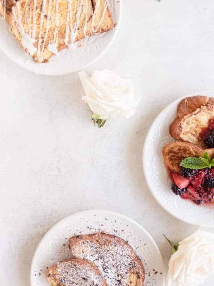 french toast three ways with roses