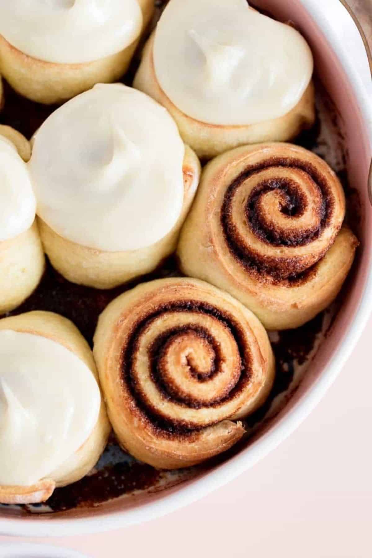 cinnamon rolls some with icing