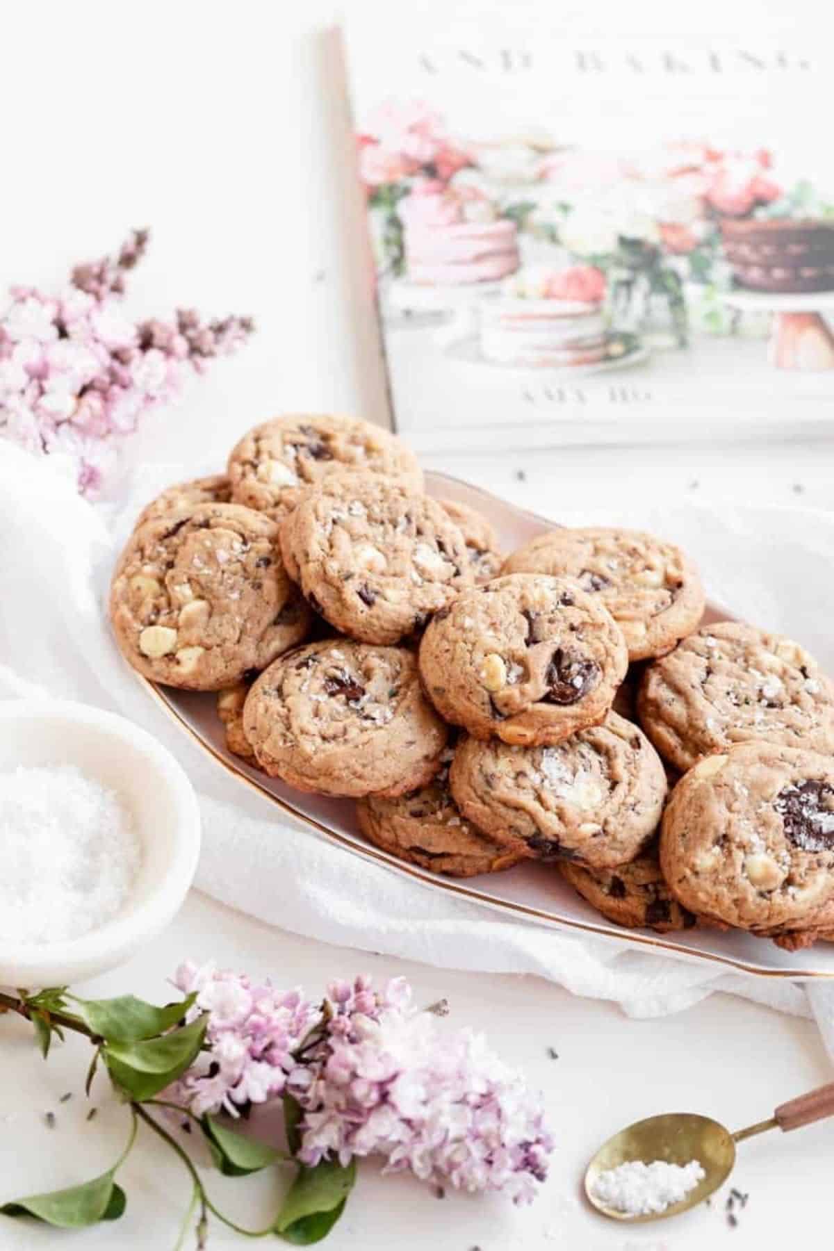 chocolate lavender cookies flowers and cookbook