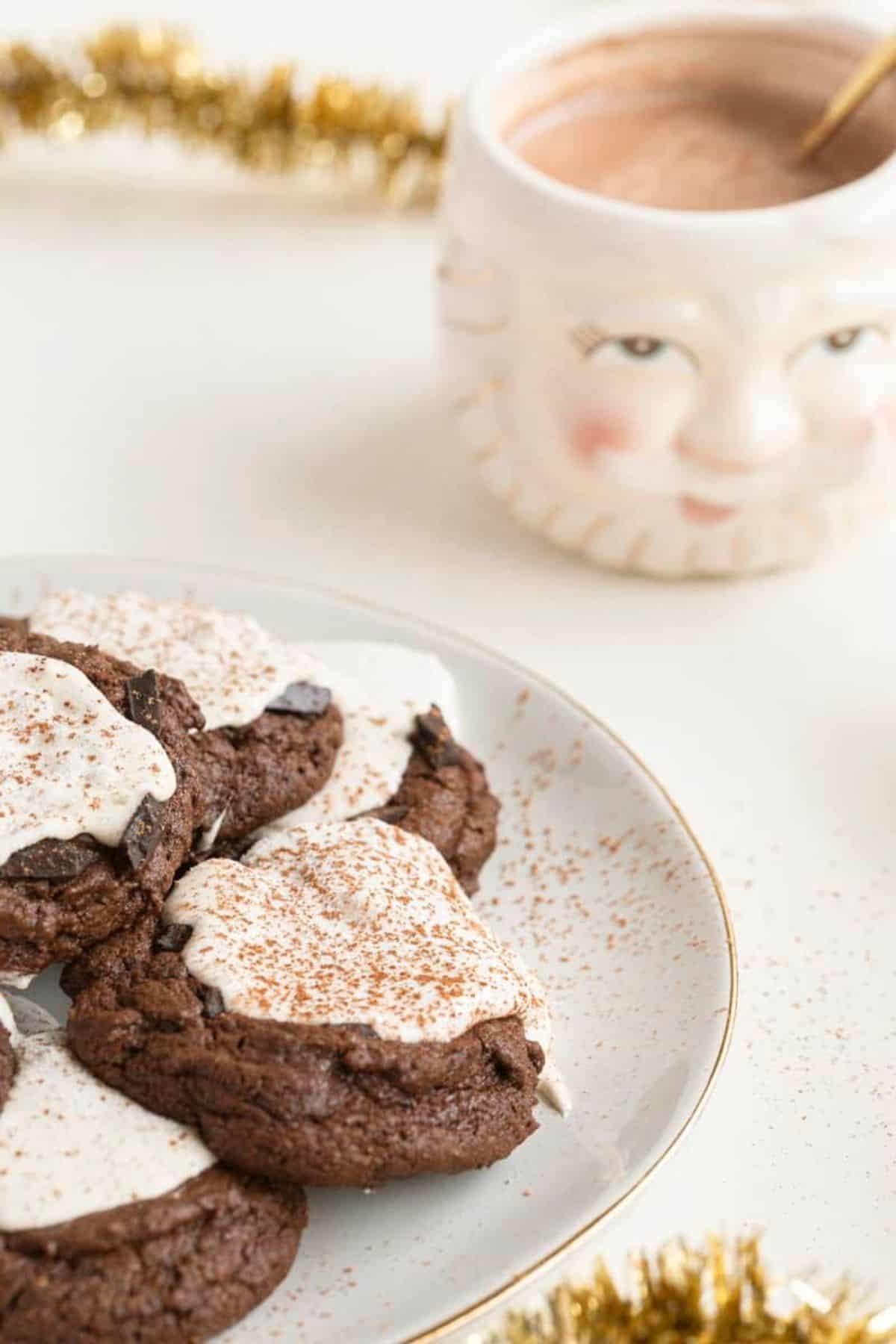 cookies on plate and santa mug