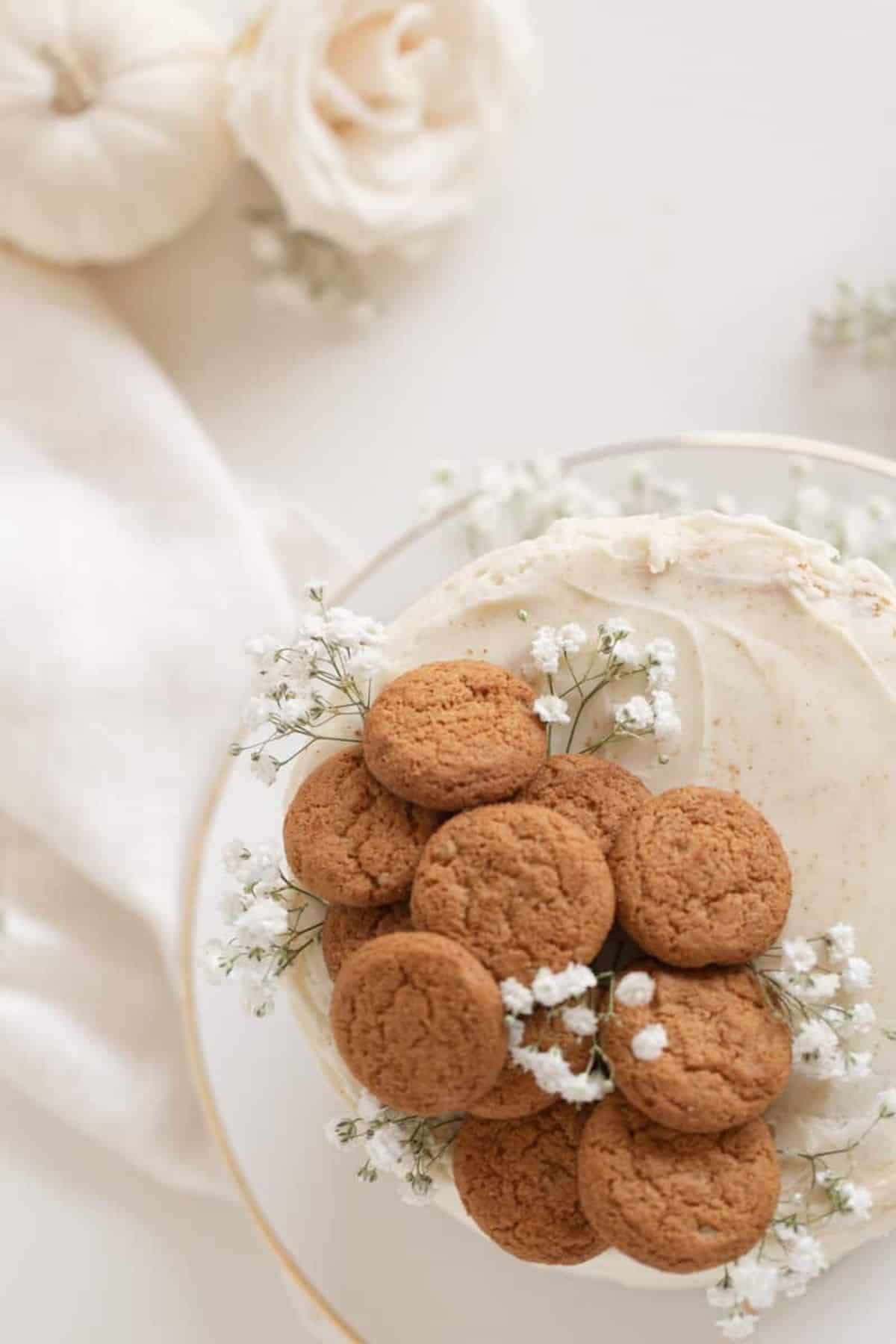 top shot of pumpkin spice cake and cookies