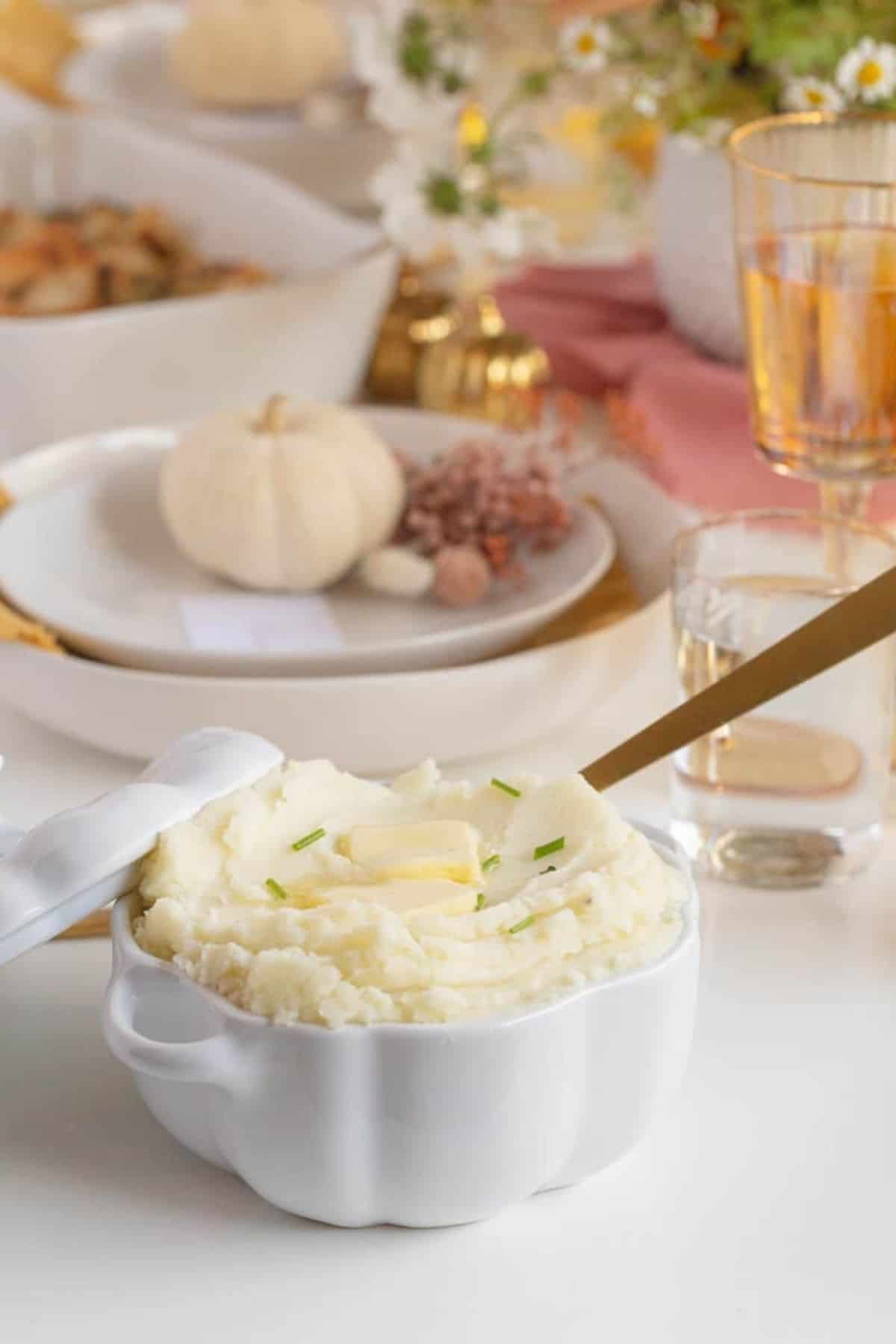 small batch mashed potatoes on table