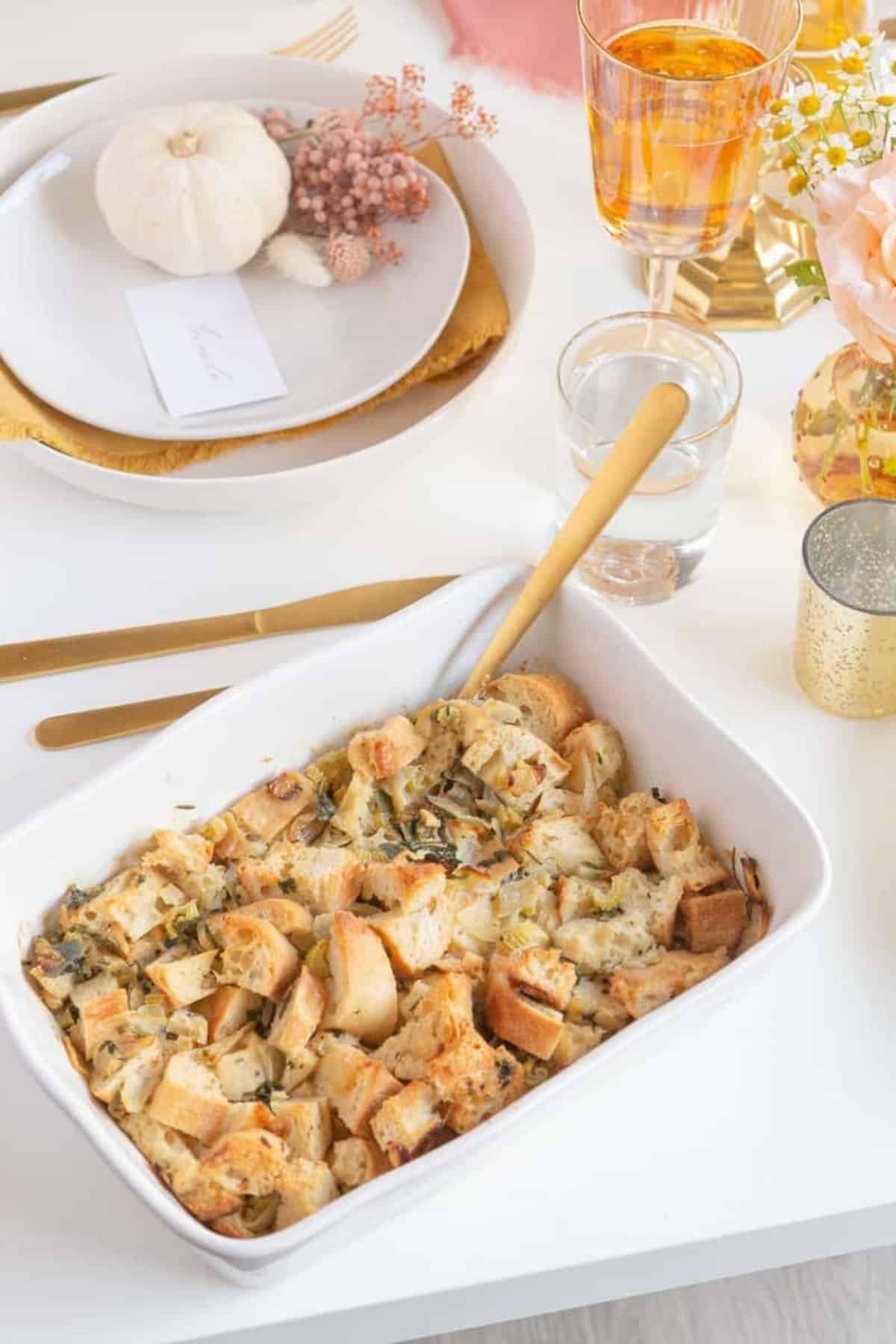 small batch stuffing in casserole