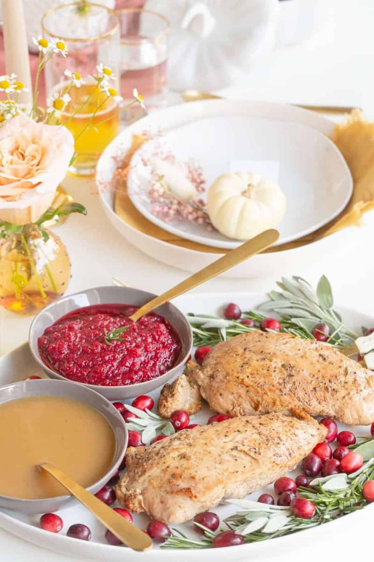 small batch turkey tenderloins with sides