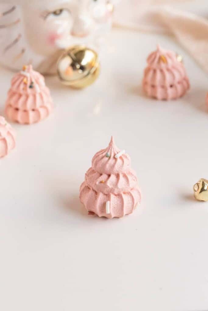 Christmas tree pink meringue candies