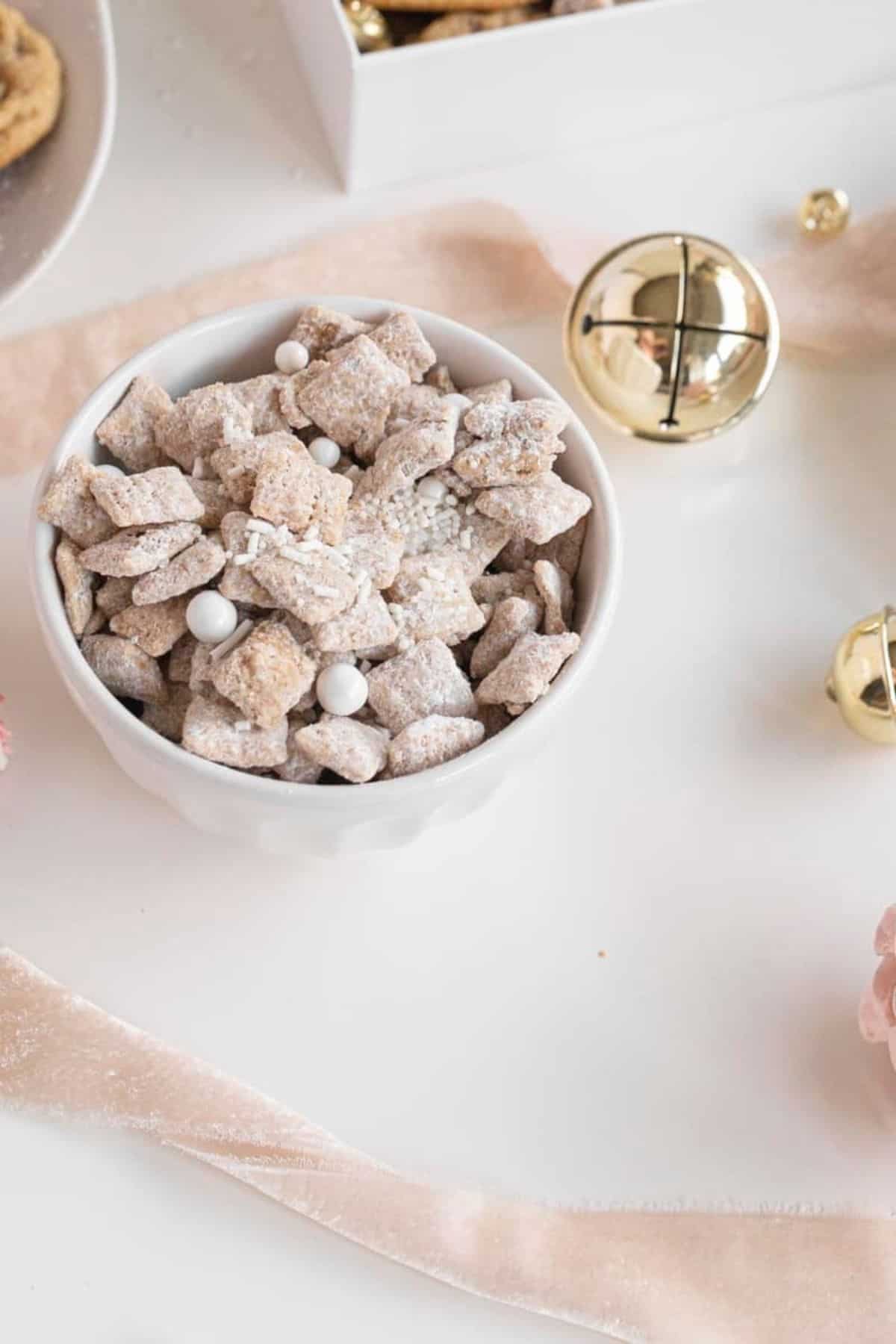 cookie butter puppy chow in bowl