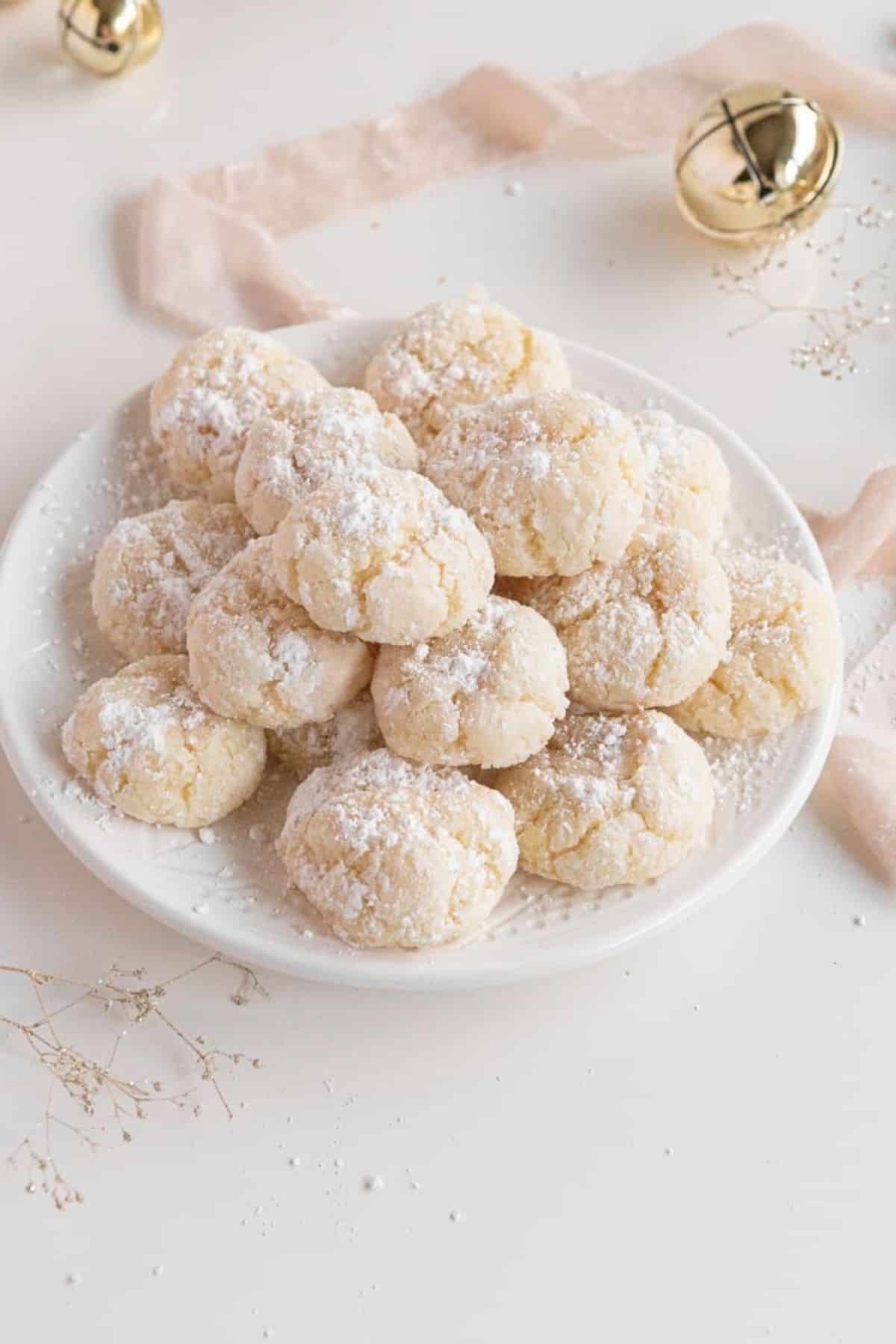 gooey butter cake cookies on plate