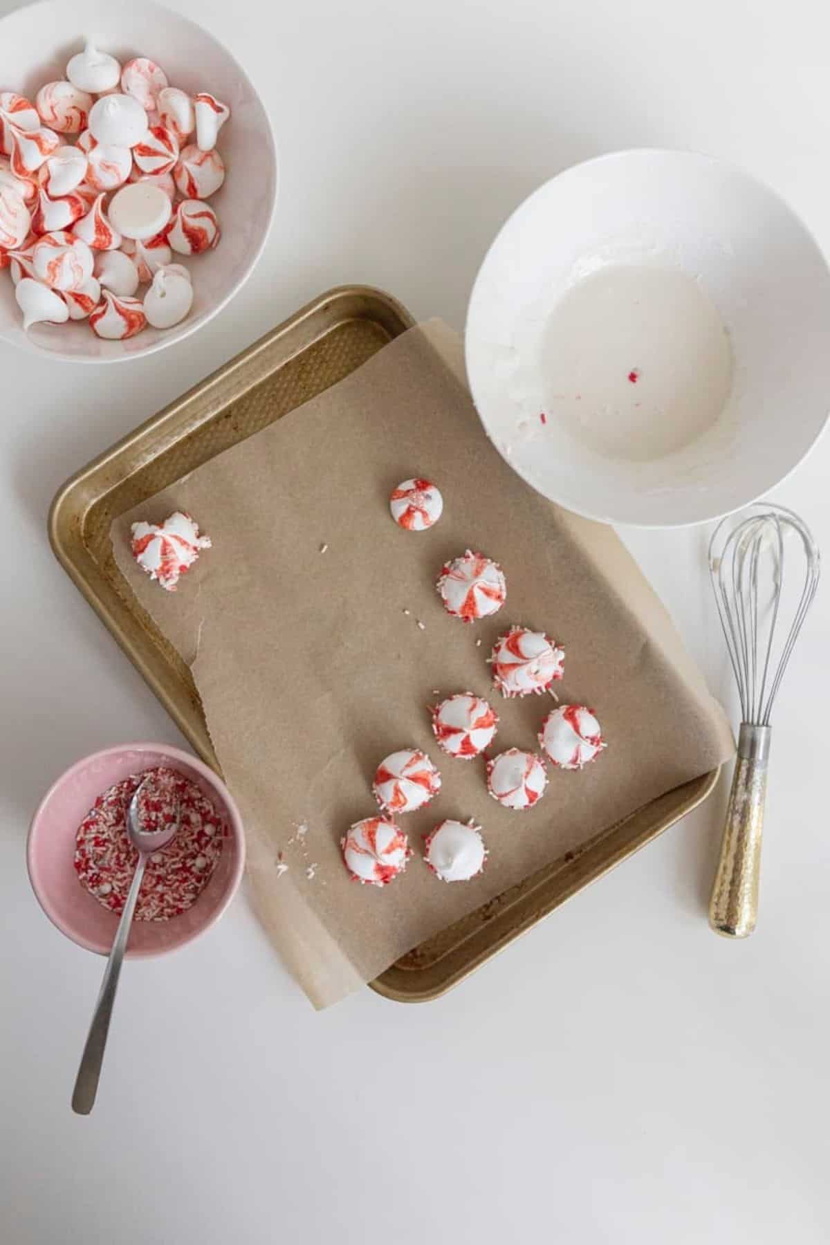 peppermint meringue candies process