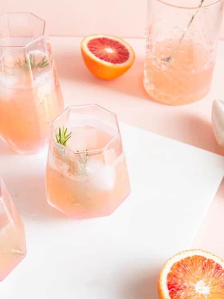 blood orange cocktail in glasses
