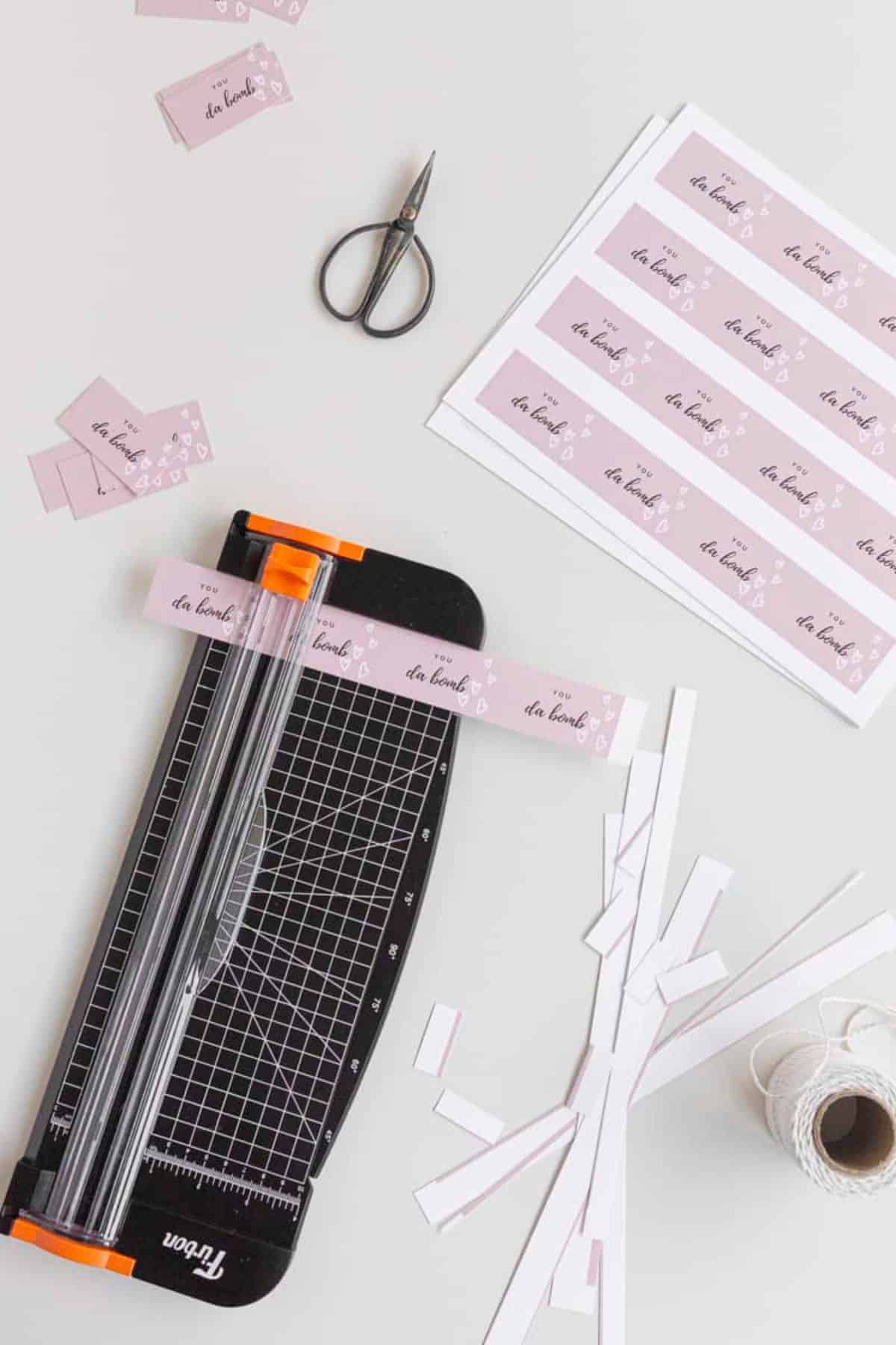 paper cutter and tags