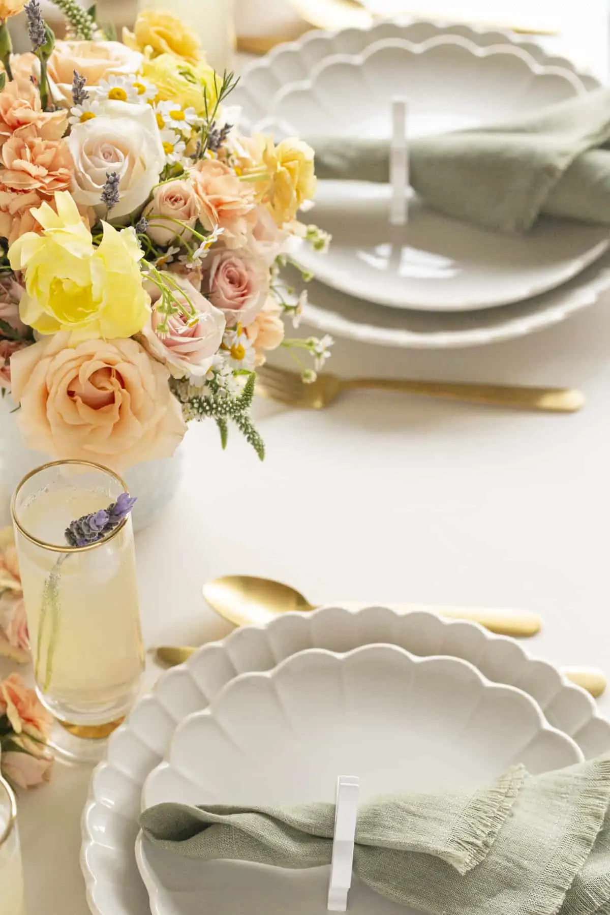 Easter tabletop decor with a pastel color palette
