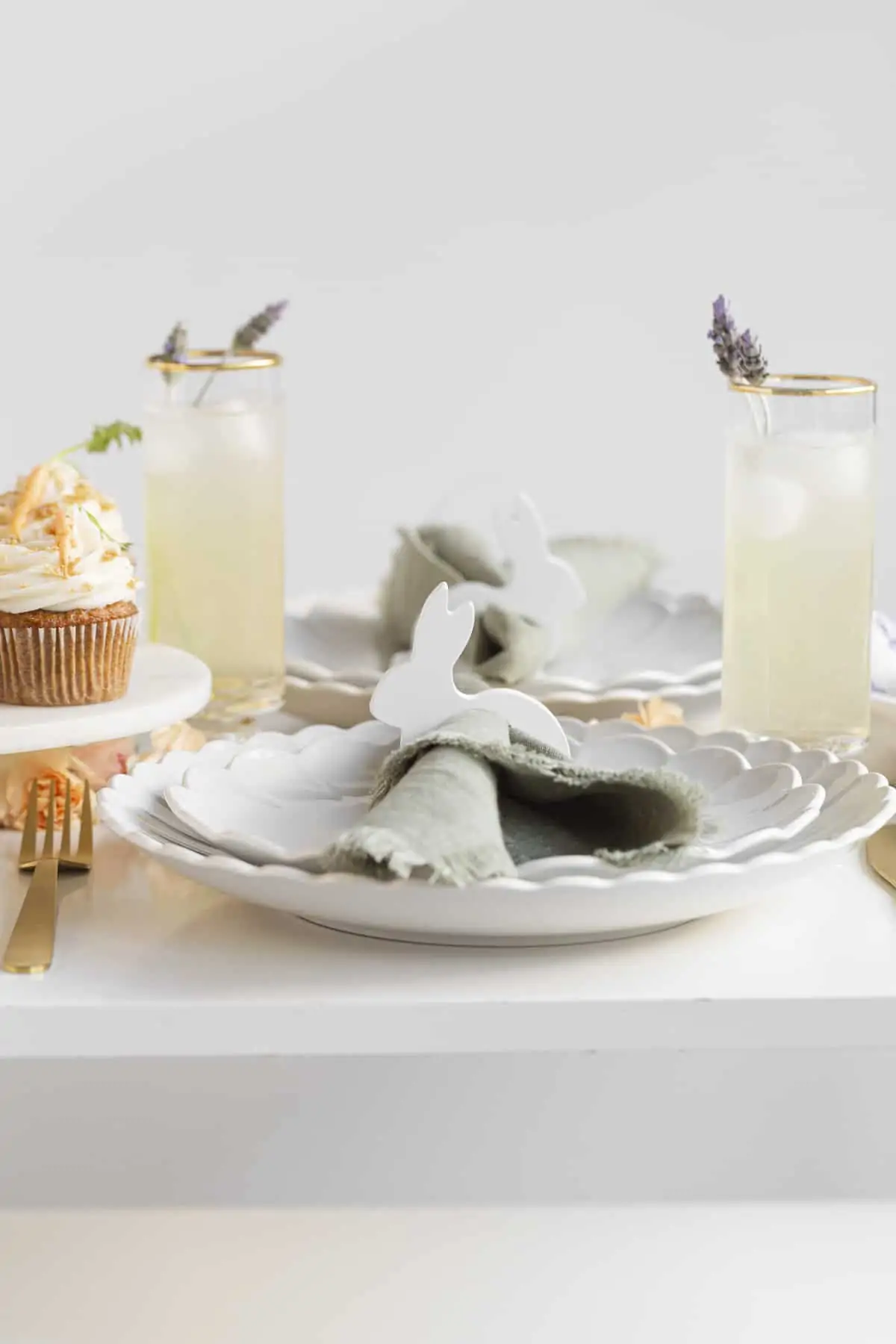 bunny napkin rings on a tablescape