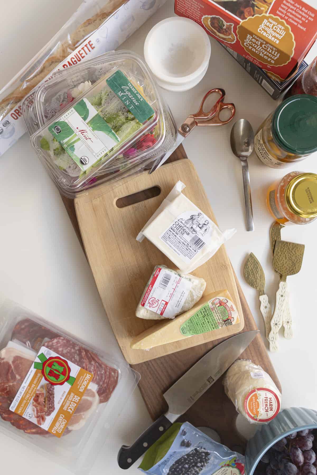 ingredients for your shopping list for a charcuterie board