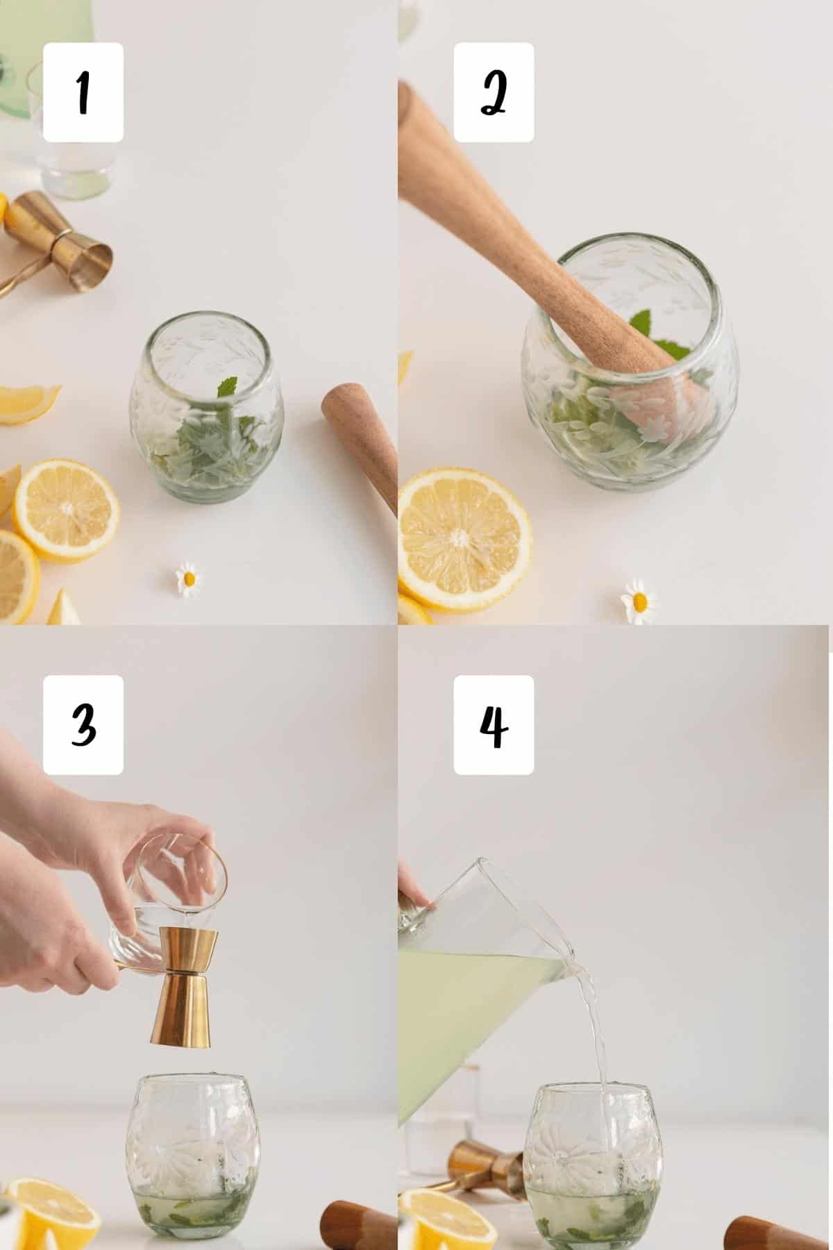 4 step process for making lemon cocktail