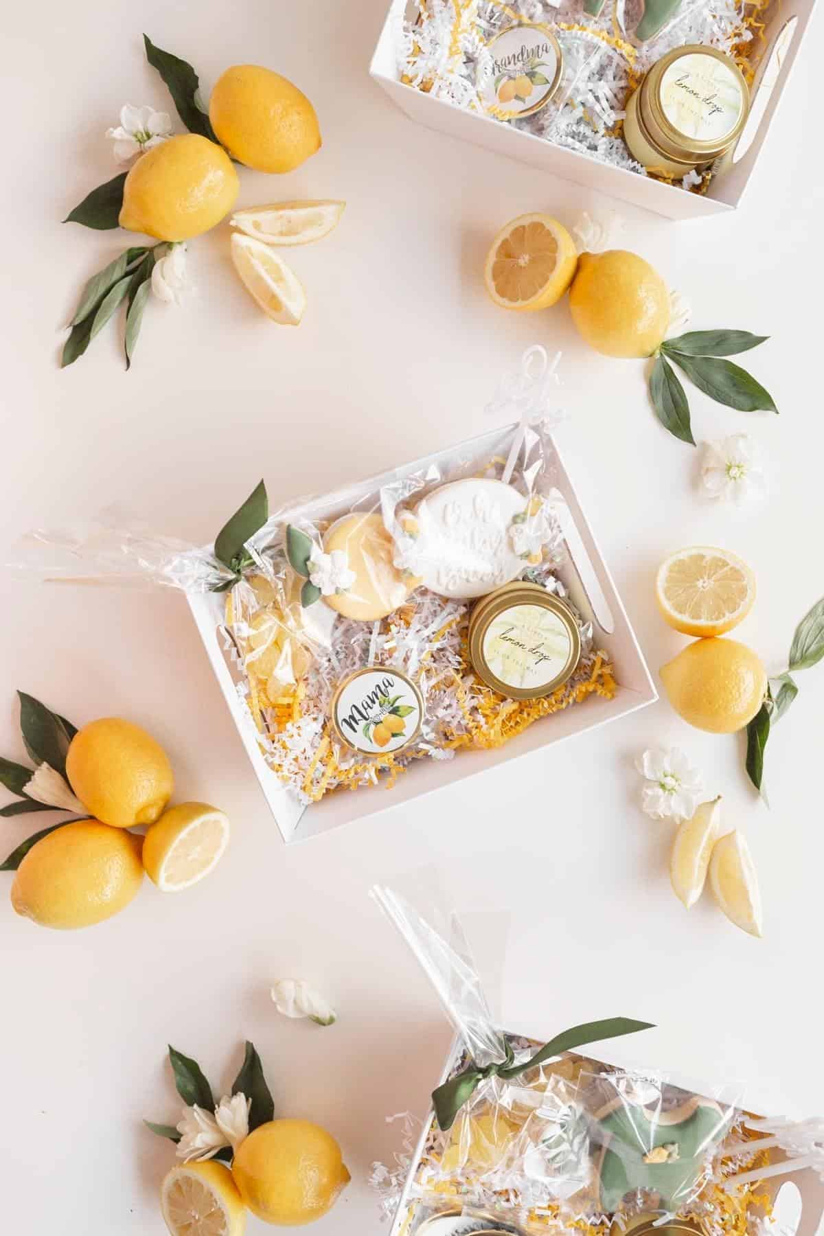 baskets for a virtual baby shower to be sent to all guests