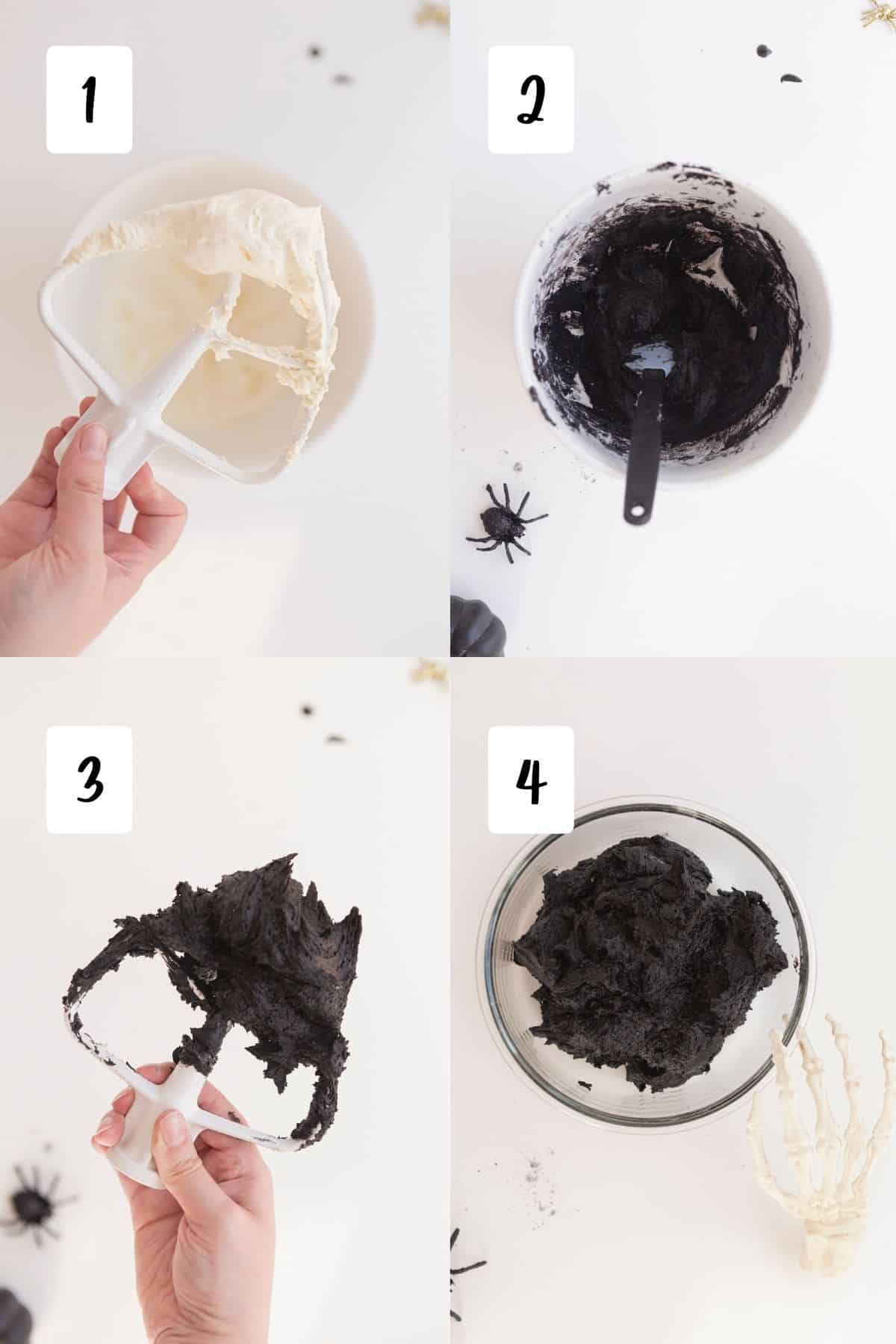 process for making black velvet frosting in 4 steps