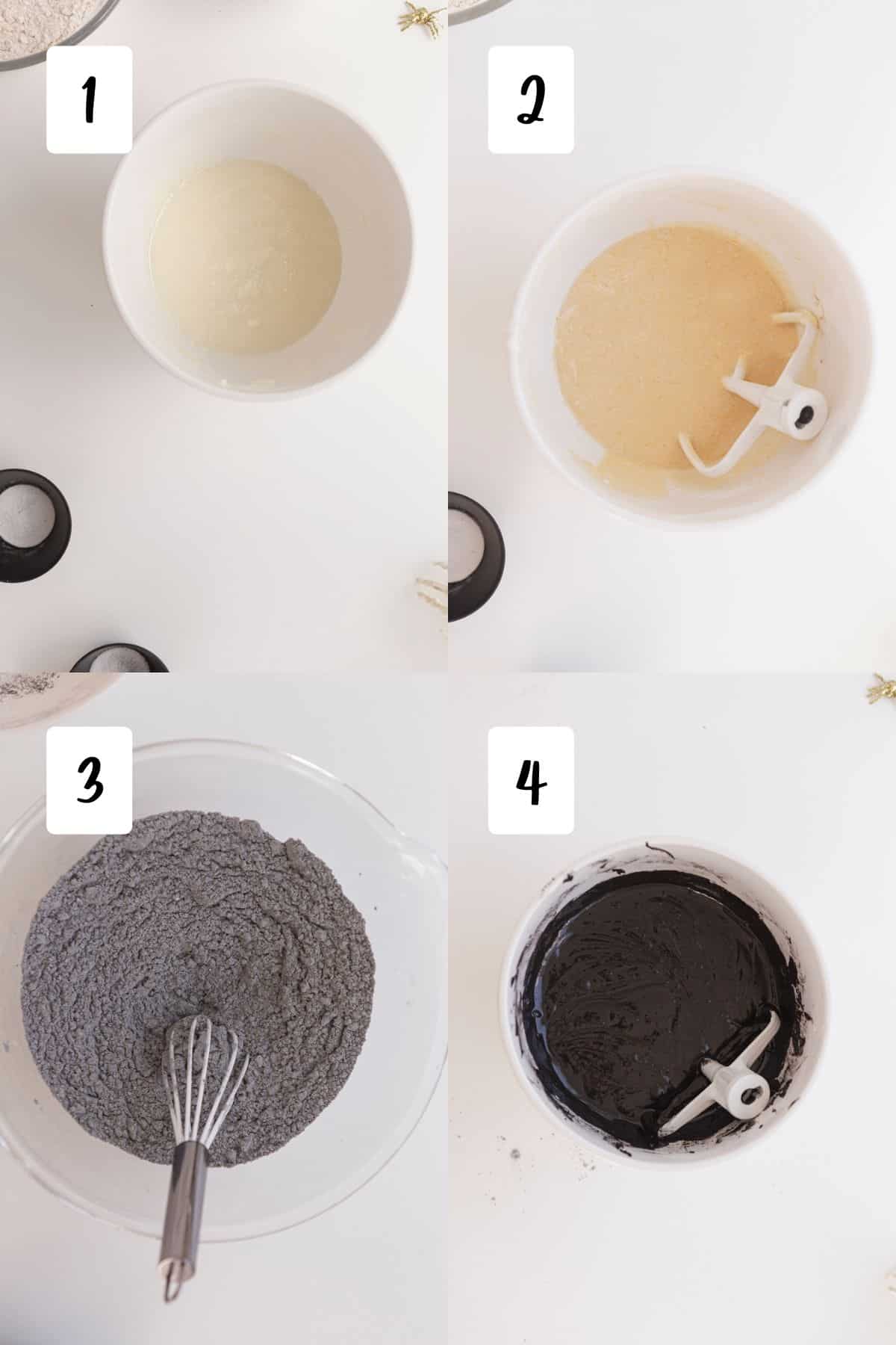 process for making black velvet cake in 4 steps